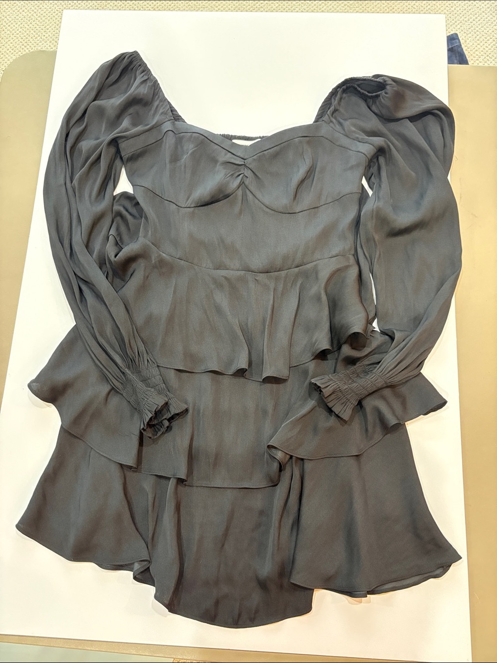 Altar'd State Black Layered Long Sleeve Dress